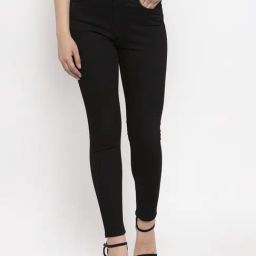 KASSUALLY Black Relaxed Fit Mid Rise Jeans-image-94