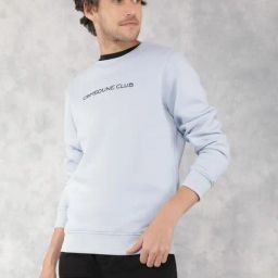 Crimsoune Club Blue Regular Fit Logo Printed Sweatshirt-image-46