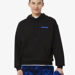 Lacoste Black Loose Fit Printed Hooded Sweatshirt-image-14