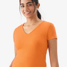 The Souled Store Orange Regular Fit Crop Top-picture-11