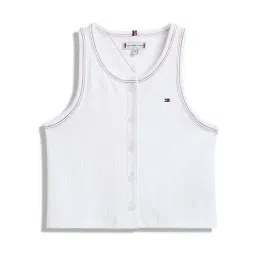 Tommy Hilfiger Kids White Slim Fit T-Shirt-picture-23
