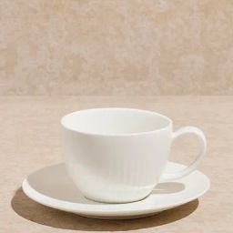 Westside Home White Ripple Cup and Saucer Set-image-83