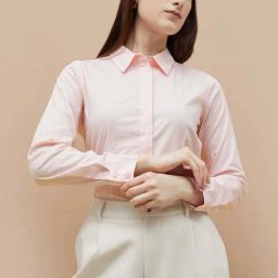 Code By Lifestyle Light Pink Cotton Regular Fit Shirt-image-17