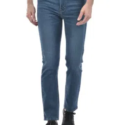 NUMERO UNO Mid Blue Faded Mid Rise Slim Fit Solid Stretchable Jeans-image-24