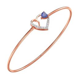 Joyalukkas 18k (750) Purity Rose Gold Refined Heart Charm Diamond Bracelet For Women-image-65