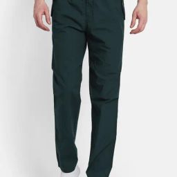 Octave Green Cotton Regular Fit Trackpants-image-32