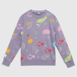 Puma Kids Purple Cotton Printed Full Sleeves Sweater-image-93
