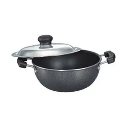 Prestige Omega Black Select Plus Flat Base 200 mm Kadai with SS Lid - Set of 1-28