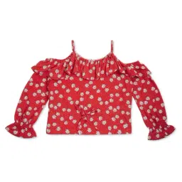 Pepe Jeans Kids Red Floral Print Top-image-67