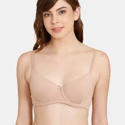 Rosaline by Zivame Beige Half Coverage Under-Wired T-Shirt Bra-image-54