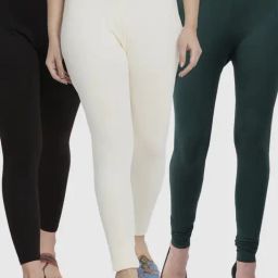 Gracit Black & Green Mid Rise Leggings - Pack Of 3-image-68