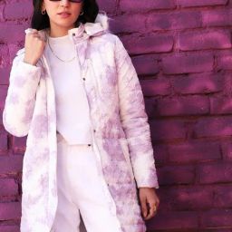 Campus Sutra White & Lilac Regular Fit Puffer Jacket-picture-33