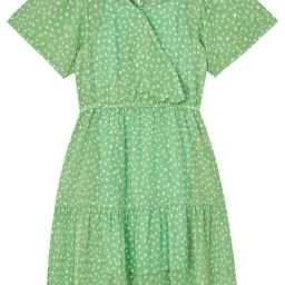 Budding Bees Kids Green Printed Dress-image-32