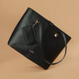 Code by Lifestyle Black Tote Handbag-image-77