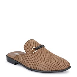 Hitz Men Beige Textured Leather Loafers-image-8