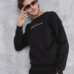 Crimsoune Club Black Regular Fit Logo Printed Sweatshirt-image-37