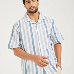 Styli Multicolored Relaxed Fit Striped Shirt-image-13