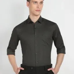 Arrow Grey Cotton Slim Fit Printed Shirt-picture-26