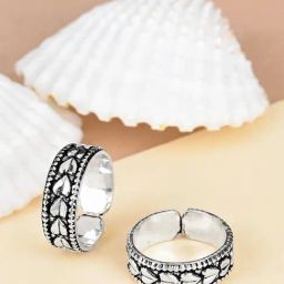 Touch925 Heart-Shaped Jewellery Silver 925 Silver Adjustable Toe-rings-image-19