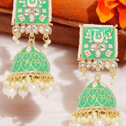 OOMPH Dome Shaped Jhumkas Earrings-14