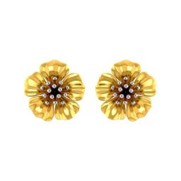 P.C. Chandra Jewellers 18k Yellow Gold Beautiful Floral Studs with Petals Stud Earrings for Women & Girls-image-27