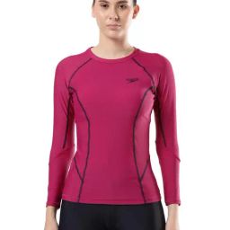 Speedo Pink Self Pattern Swimwear Top-image-5