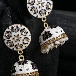 Panash Gold Plated Dome Shaped Jhumki Earrings-35