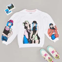 Pantaloons Junior Girls Bright White Cotton Printed Full Sleeves Sweatshirts & Hoodies-picture-49