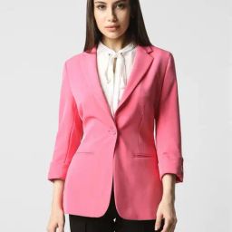 Van Heusen Pink Regular Fit Formal Blazer-image-86