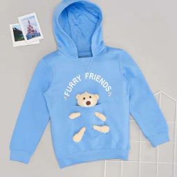 Pantaloons Junior Girls Azure Blue Cotton Self Full Sleeves Sweatshirts & Hoodies-image-45