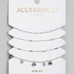 Accessorize London Women Set of 4 Chain Anklets-37