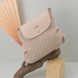 Mochi Beige Textured Medium Cross Body Bag-35