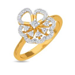 Kisna Diamond & Gold Jewellery Rylan 14k (585) Diamond & Gold Ring For Women-image-1