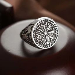 Bold By Priyaasi Trishul Chakra Silver-Plated Ring for Men-13