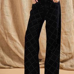 SASSAFRAS Women Straight Fit High-Rise Embellished Jeans-image-29