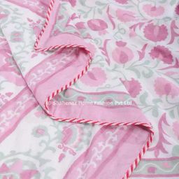 Shahenaz Daffodile Floral Pink Cotton Double Reversible Dohar-image-27