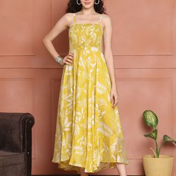 Aawari Women Floral Print Fit & Flare Maxi Dress-image-41