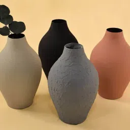 Whispering Homes Mirage Dark Grey Metal Vase-image-43