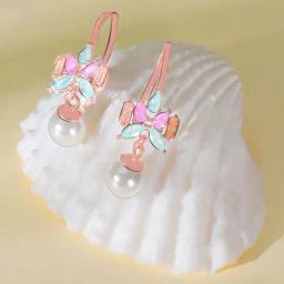Touch925 Floral Jewellery Rose Gold 925 Silver Adjustable Earrings-15
