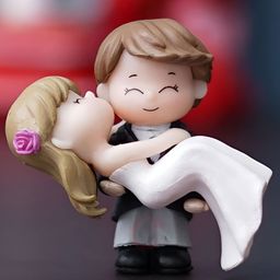 upkaranwale Black & White Bride Kissing Groom Showpiece-image-91