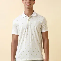 Allen Solly White Cotton Regular Fit Printed Polo T-Shirt-picture-28