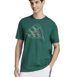 Adidas Green Cotton Regular Fit Printed Sports T-Shirt-image-99