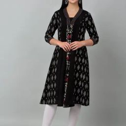 Cantabil Black & White Cotton Printed Kurta-picture-12