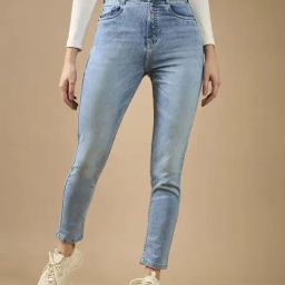 DOLCE CRUDO Blue Plain Jeans-picture-37