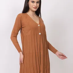 Lory Self Design Front Open Winter Sweater image 3