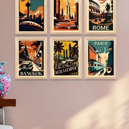 Kotart Brown & Green 6 Piece Wood Abstract Wall Art-image-21