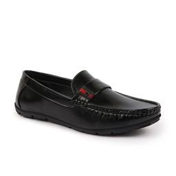 FAUSTO Men Black Textured Loafers-picture-15