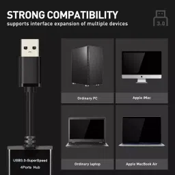 Sii Portable 4 Port USB 3.0 High-Speed Multiport Slim Mini USB Hub and LED Indicator image 3