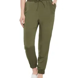 Miss Chase Olive Relaxed Fit Joggers-image-58