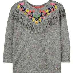 Cherry Crumble By Nitt Hyman Kids Grey Embroidered Sweatshirt-image-10
